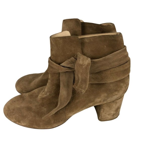 Rag & Bone Dalia Tan Suede Ankle Tie Boots Womens Size 41 US 11 - Picture 4 of 7